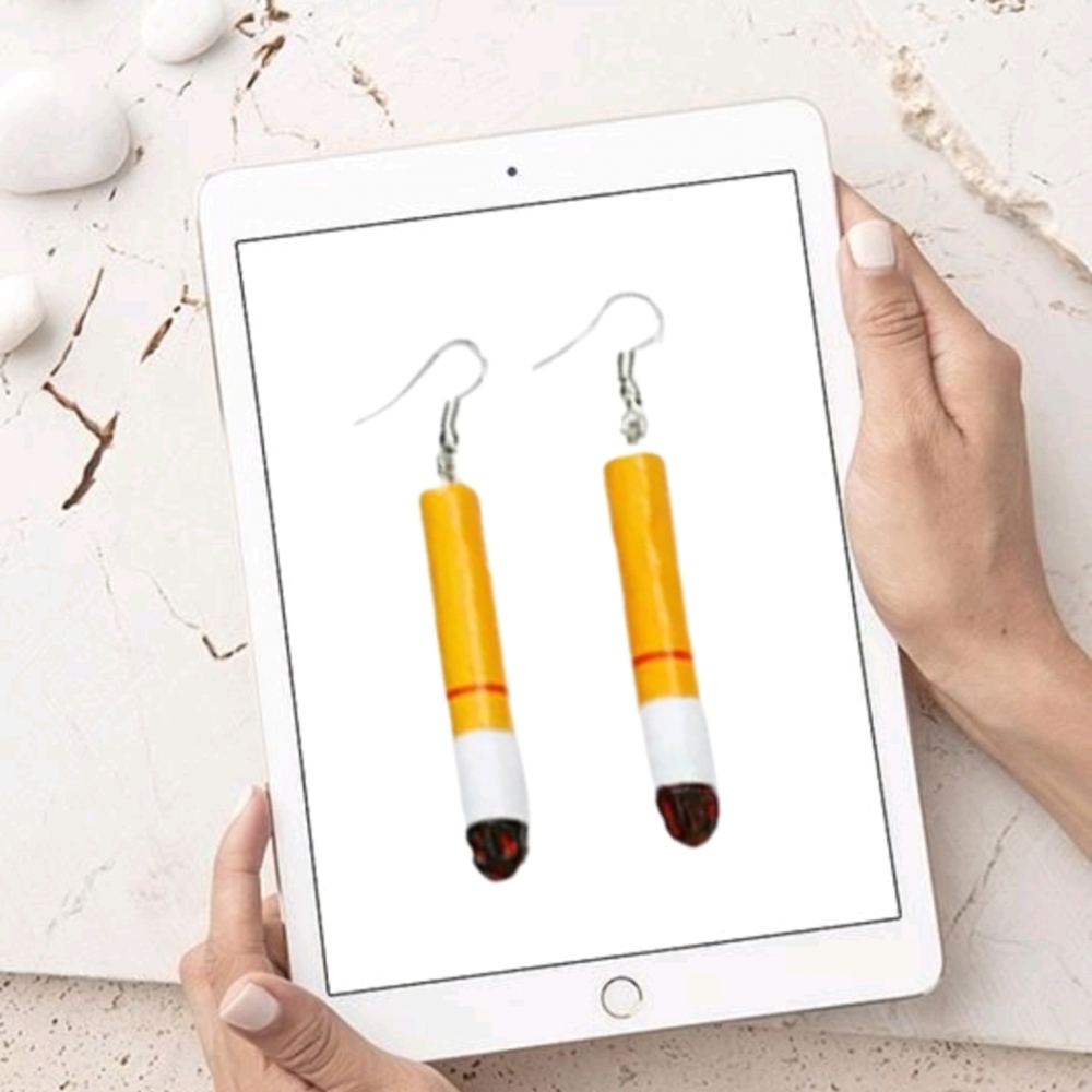 Women's Cigarette Butt Drop Dangle Earrings